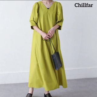 ザラ(ZARA)の♡美品♡ Chillfar チルファー　ワンピース　L ライトグリーン(ロングワンピース/マキシワンピース)