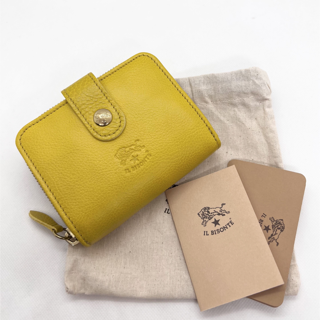 IL BISONTE(イルビゾンテ)の【新品未使用】イルビゾンテ 二つ折り財布 ☆オリーブキアロ（イエロー）☆ レディースのファッション小物(財布)の商品写真