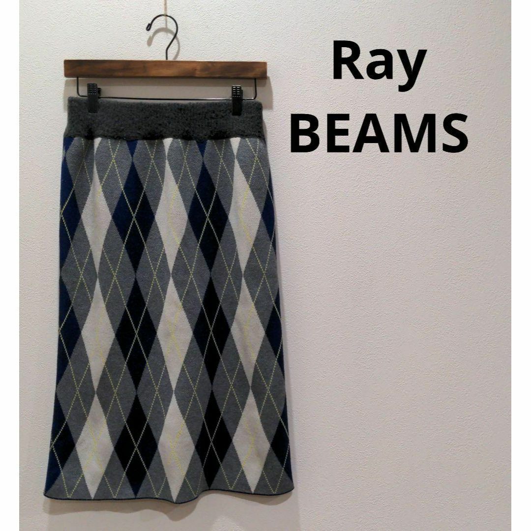 Ray BEAMS(レイビームス)のRay BEAMS レイビームス アーガイル チェック タイトスカート 秋冬 レディースのスカート(ひざ丈スカート)の商品写真