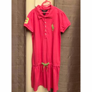 ポロラルフローレン(POLO RALPH LAUREN)の新品タグ付  ポロ ラルフローレン コットン ポロ ドレス 150cm　ピンク(ワンピース)