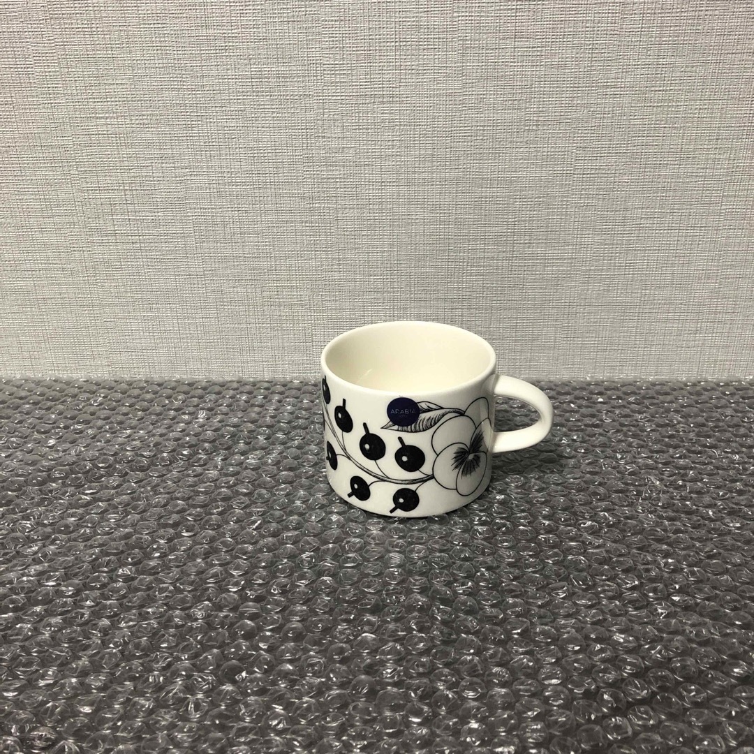 アラビア ブラックパラティッシ ティーカップ280ml 2個セット
