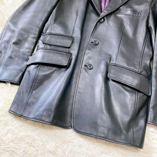 最高級 Paul Smith カウレザー テーラードジャケット ブラック M