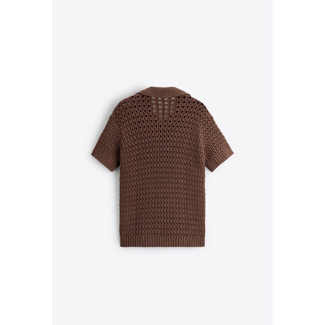 ZARA - ZARA 23ss クロシェニットポロシャツの通販 by 熱盛り|ザラ