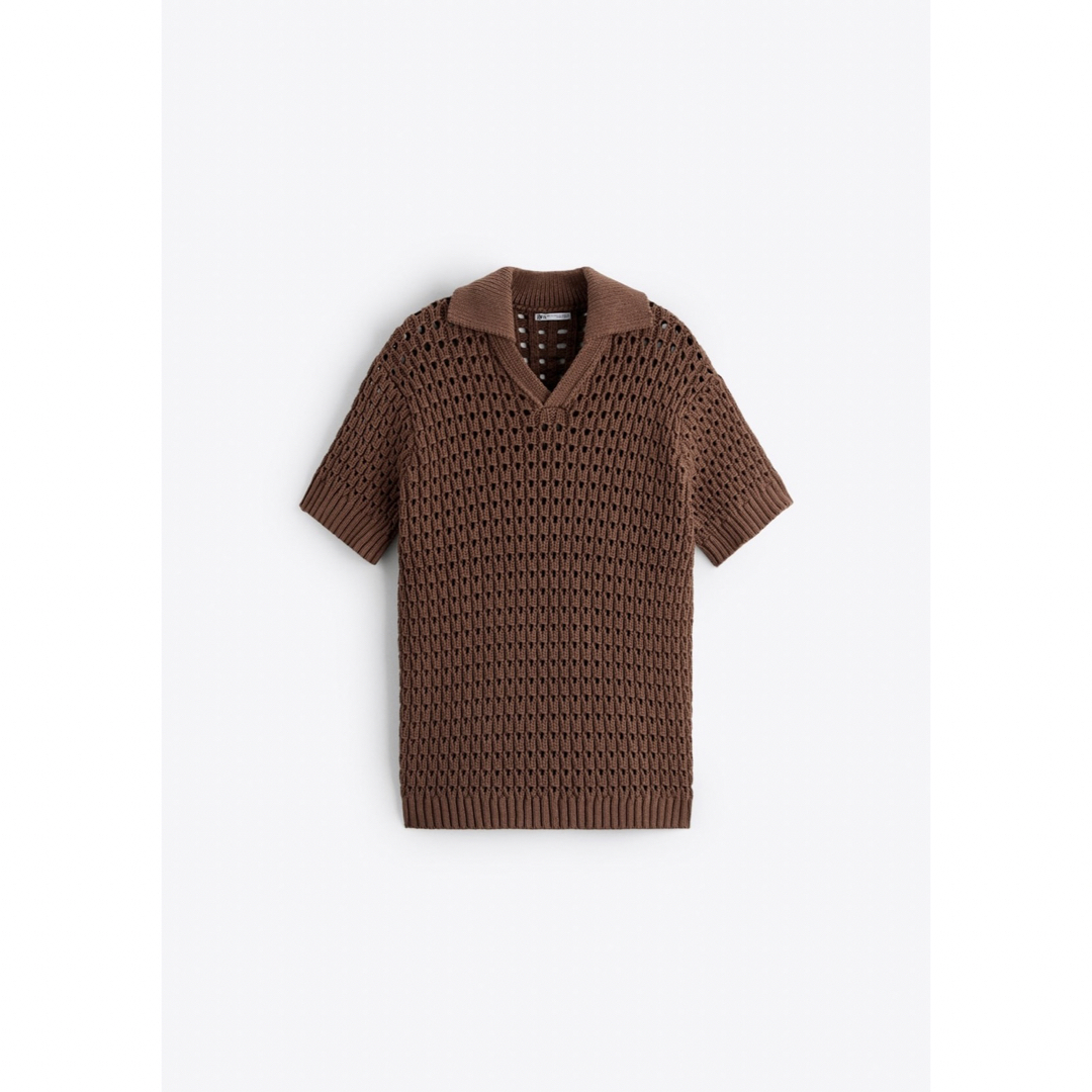 ZARA - ZARA 23ss クロシェニットポロシャツの通販 by 熱盛り|ザラ
