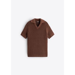 ザラ(ZARA)のZARA 23ss クロシェニットポロシャツ(ポロシャツ)