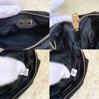 極美品✨PRADA プラダ リボン ポーチ ミニバッグ  クラッチ ブラック