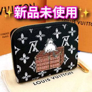 ルイヴィトン コインケース レディース 猫 LV ブラック 未使用 1452