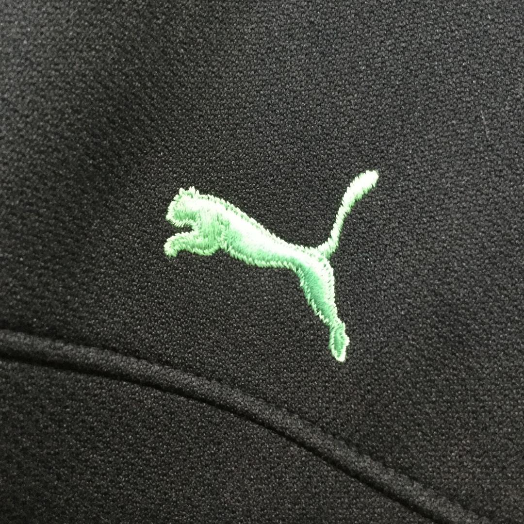 PUMA(プーマ)の【プーマ トラックジャケット】 90s ヒットユニオン ロゴ刺繍 M 黒 古着 メンズのトップス(ジャージ)の商品写真