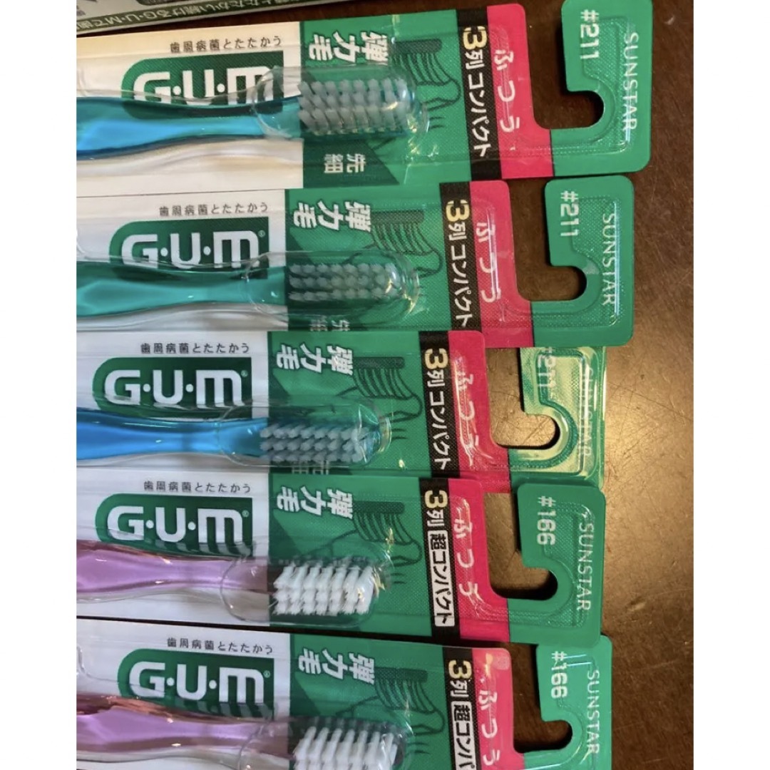 SUNSTAR - サンスター gum 歯ブラシ ふつう 5本 歯磨き粉 2個 マウス