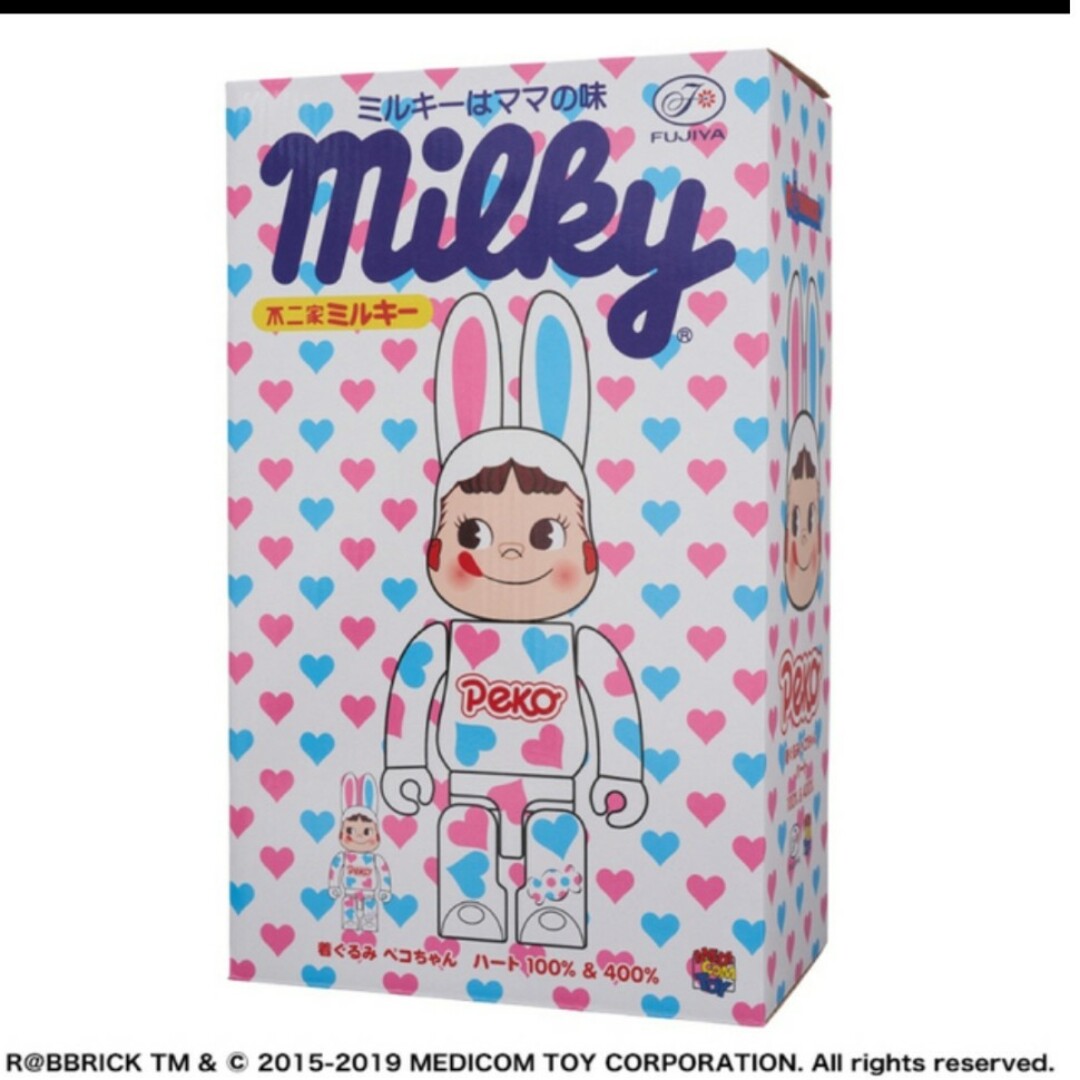 BE@RBRICK - 新品 BE@RBRICK 着ぐるみ ペコちゃん ハート 100% & 400