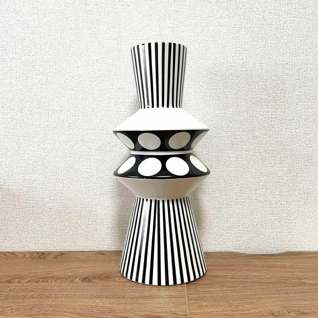 モノトーン 花瓶 おしゃれ 大きい 楕円 陶器 シノワズリ フランフラン好き