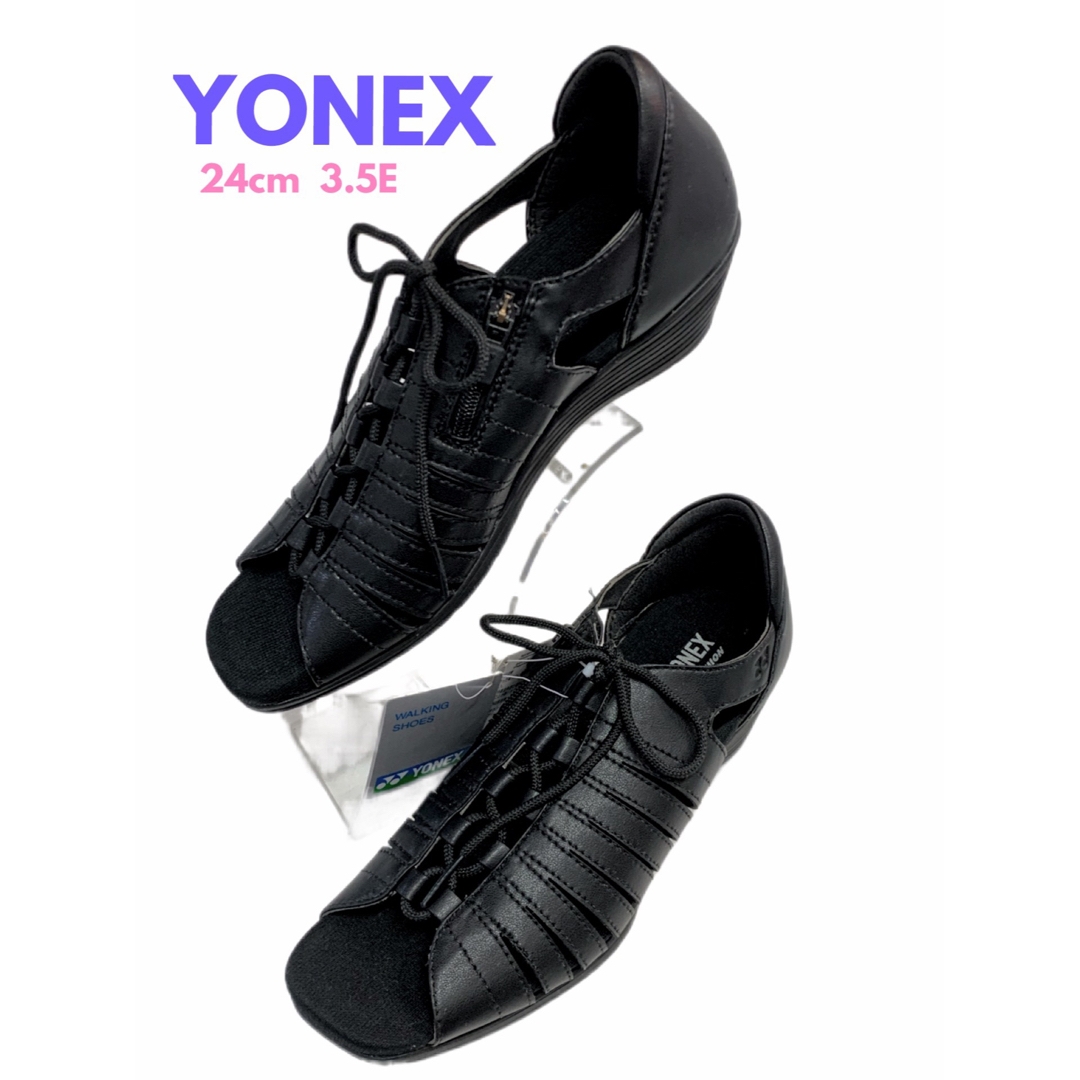 YONEX(ヨネックス)のL程SHW-SDL9ブラック黒ウォーキング シューズ サンダル24cmヨネックス レディースの靴/シューズ(サンダル)の商品写真