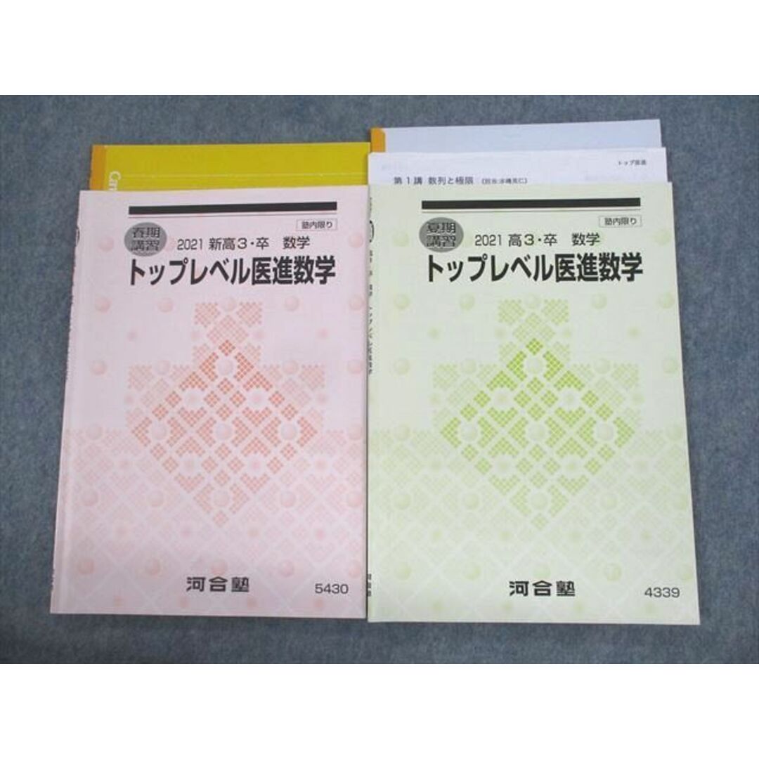 UW11-110 河合塾 トップレベル医進数学 テキスト 2021 春期/夏期 計2冊 水嶋克仁 11m0D