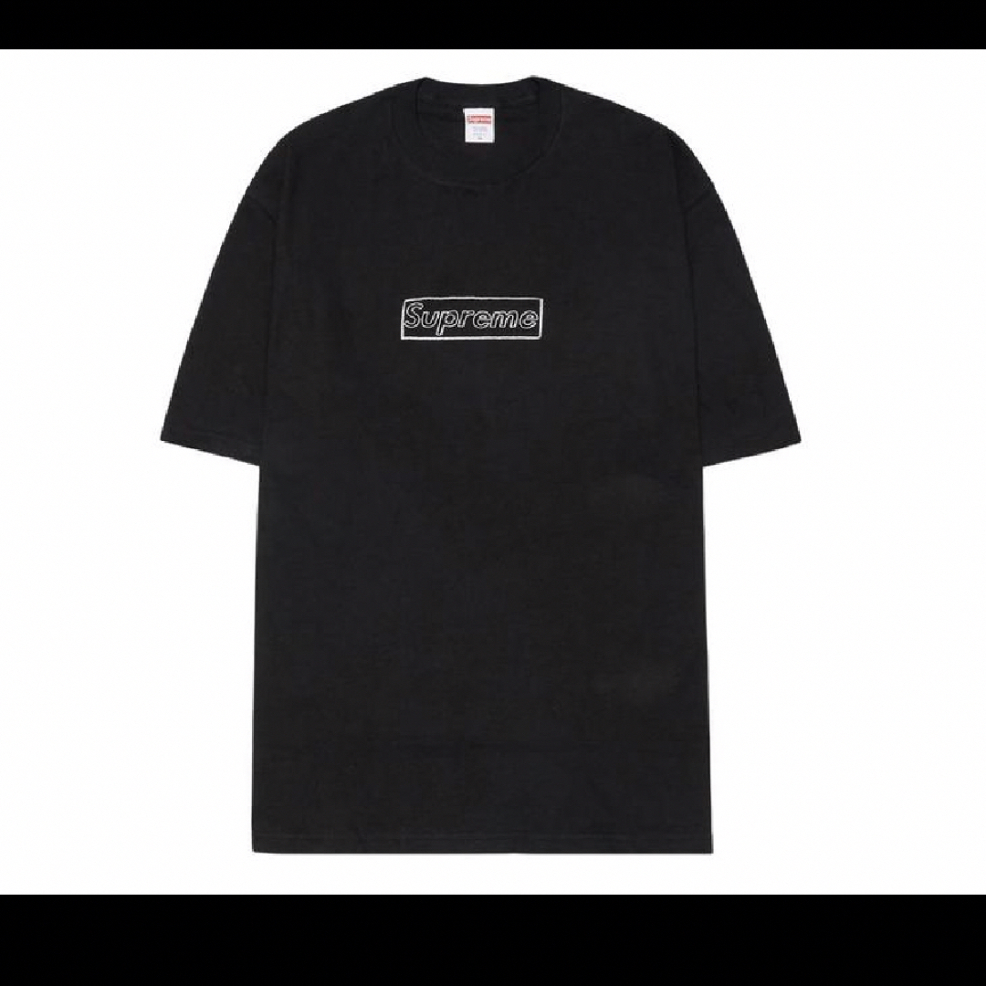 Supreme KAWS Chalk Logo Tee L 黒 シュプリームTシャツ/カットソー(半袖/袖なし)