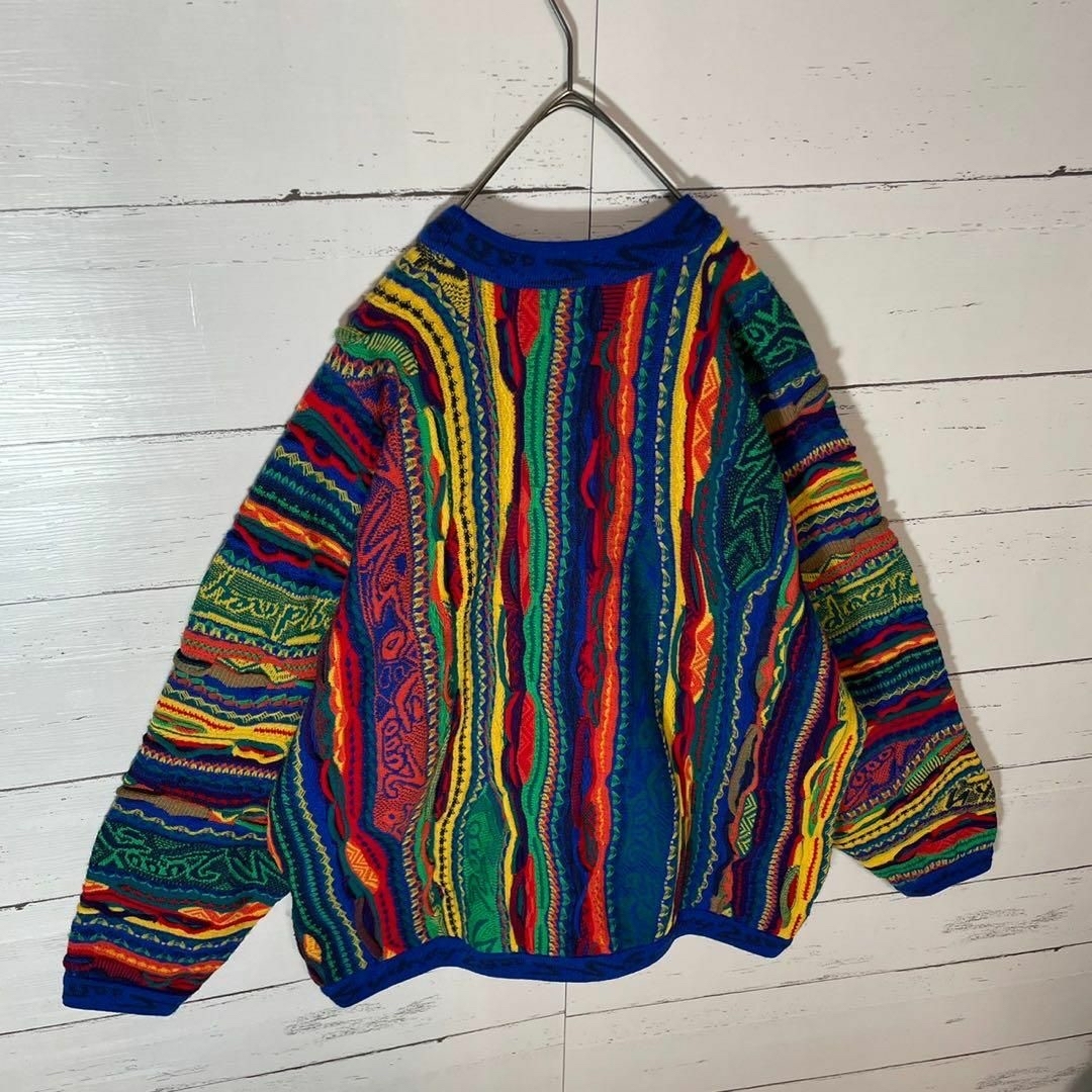 幻の1点モノ】クージーCOOGI ジップモデル XL 立体 編込み 3Dニット-