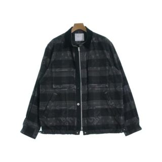 sacai サカイ ブルゾン 4(XL位) 黒xグレー(総柄)