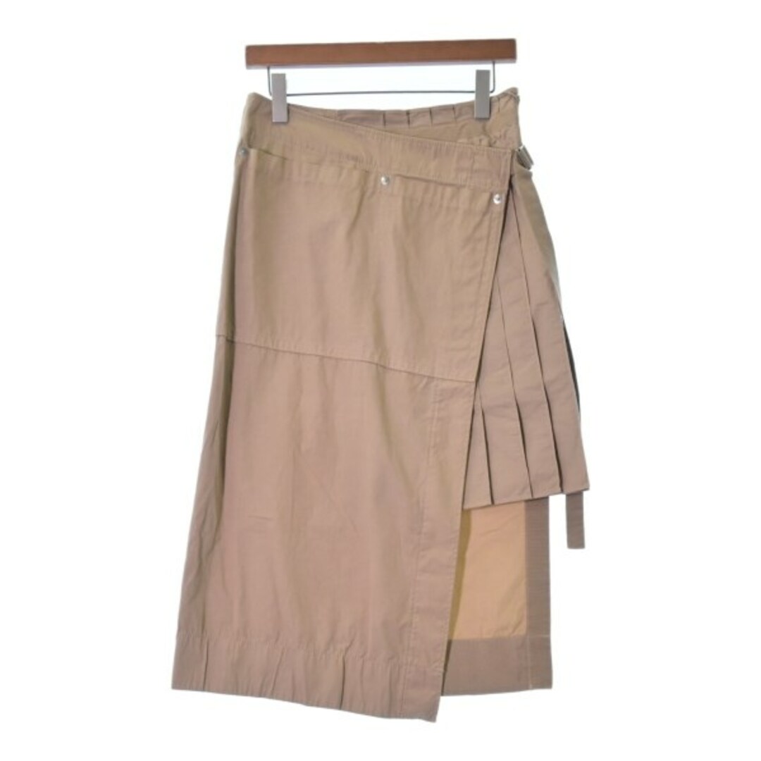 sacai - sacai サカイ ひざ丈スカート 2(M位) ベージュ 【古着】【中古