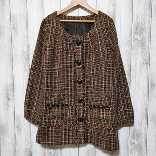 エミリアン(Emilyan)のEmilyan　エミリアン　サイズ9AR　ツイードジャケット　総裏(ノーカラージャケット)