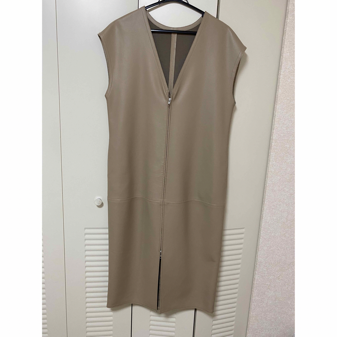 lecielbleu faux leather gilet dress