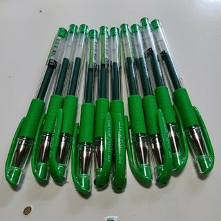 新品　10本　三菱鉛筆 ゲルボールペン ユ 　極細0.38 ライムグリーン(ペン/マーカー)