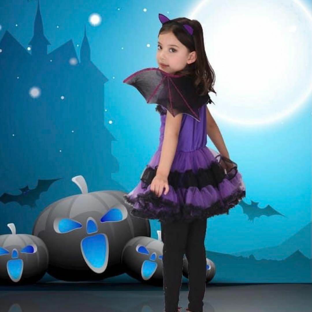 値下げ⭐️ドラキュラ　コスチューム　ハロウィン　コスプレ　子供　キッズ 130 キッズ/ベビー/マタニティのキッズ服女の子用(90cm~)(ワンピース)の商品写真