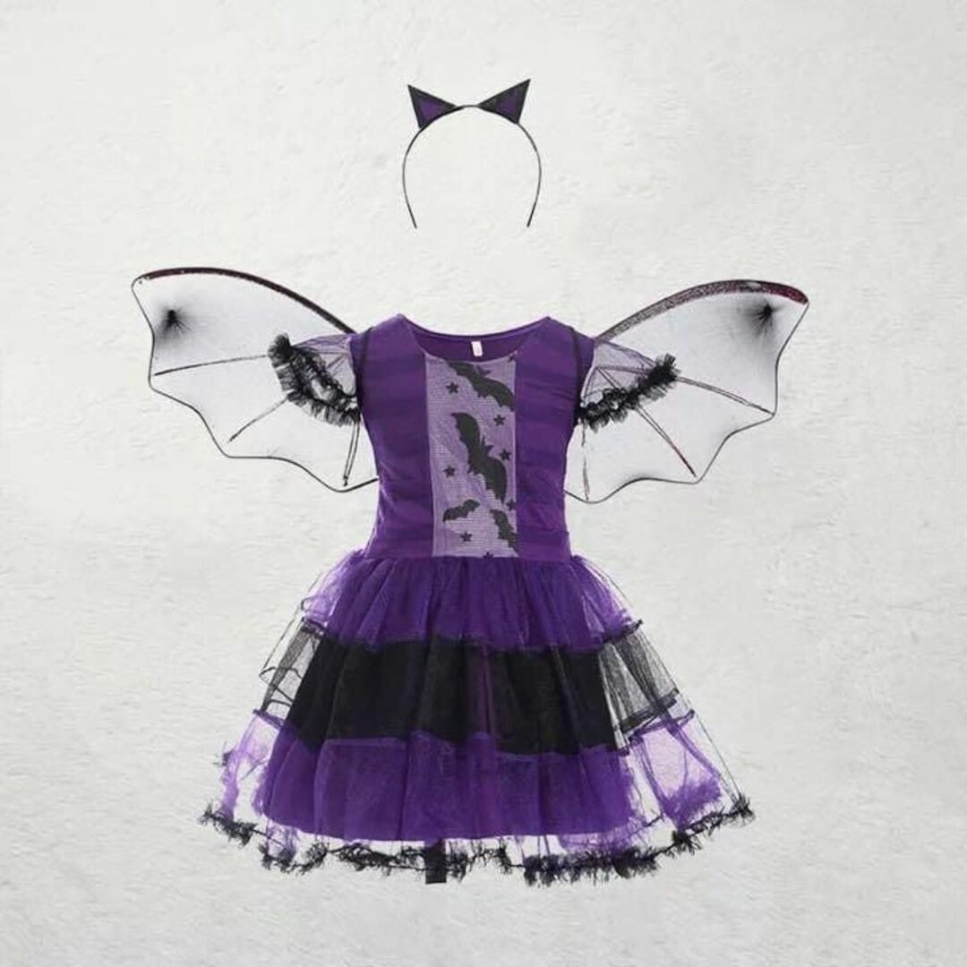 値下げ⭐️ドラキュラ　コスチューム　ハロウィン　コスプレ　子供　キッズ 130 キッズ/ベビー/マタニティのキッズ服女の子用(90cm~)(ワンピース)の商品写真