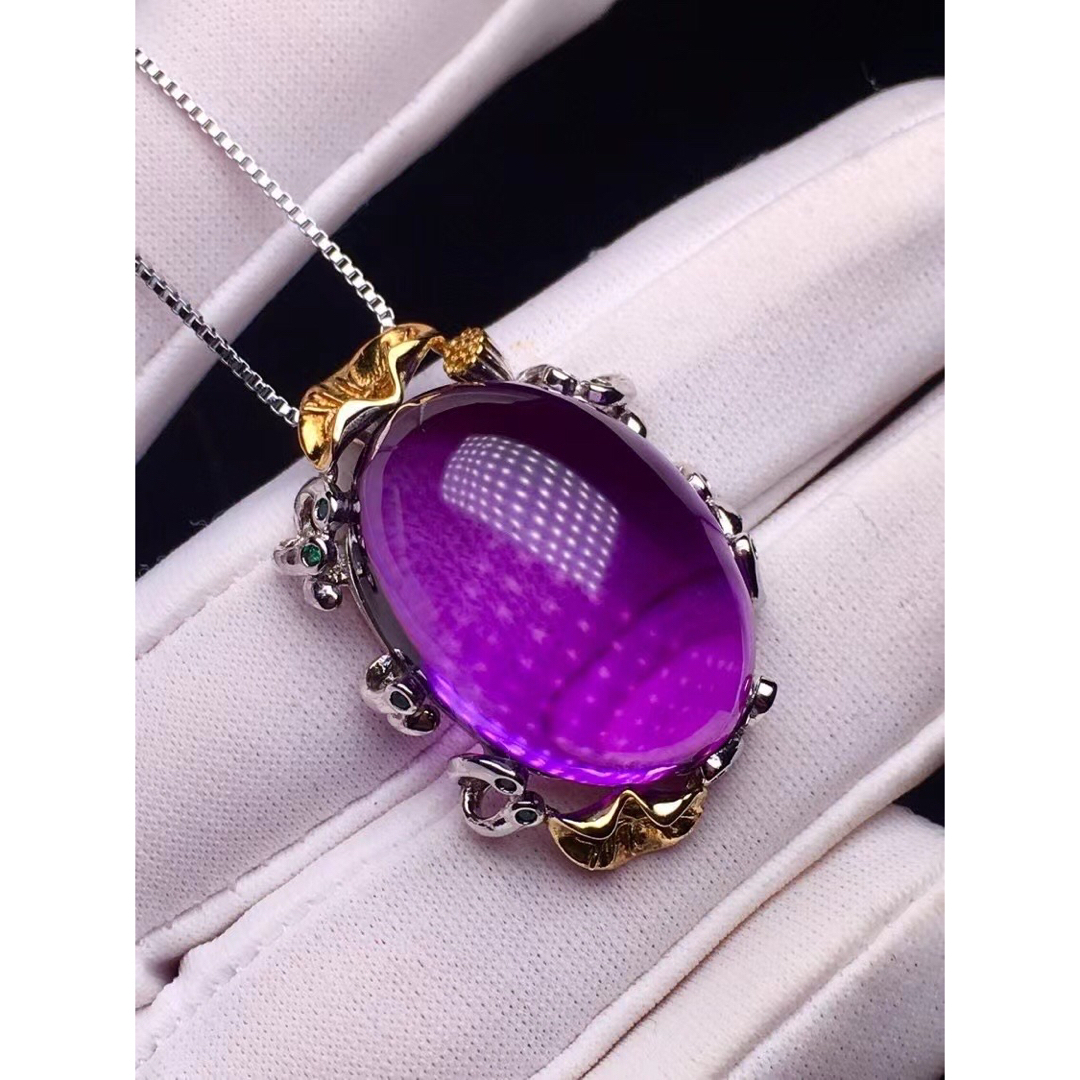 天然】アメトリン ペンダントトップ s925 24*16*11mm - ネックレス
