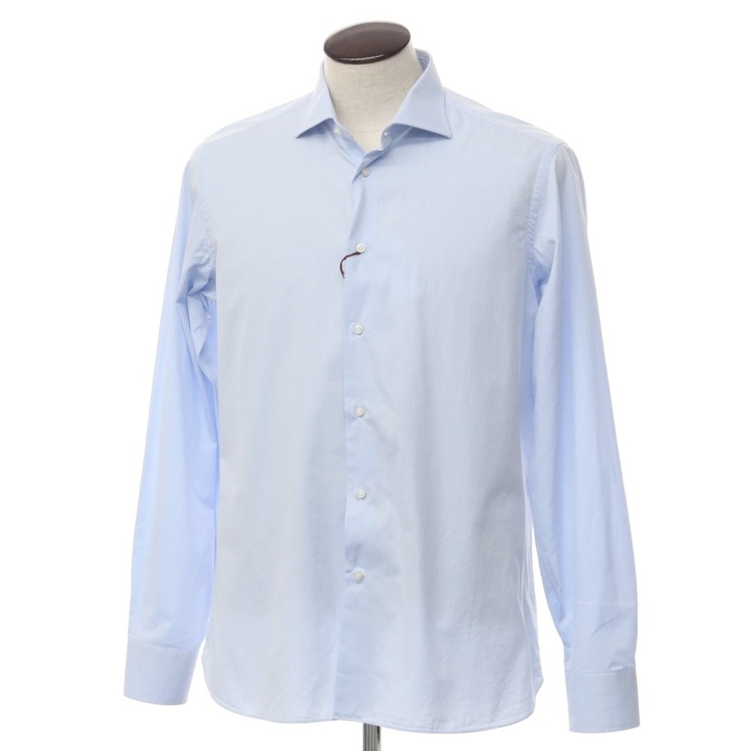 ボリエッロ BORRIELLO ツイルコットン ワイドカラー ドレスシャツ ライトブルー【サイズ41】【メンズ】