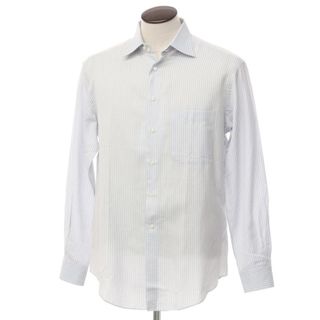 エルメネジルドゼニア(Ermenegildo Zegna)の【中古】エルメネジルドゼニア Ermenegildo Zegna コットン ストライプ ドレスシャツ ライトブルーxダークブラウン【サイズ表記なし（L位）】【メンズ】(シャツ)