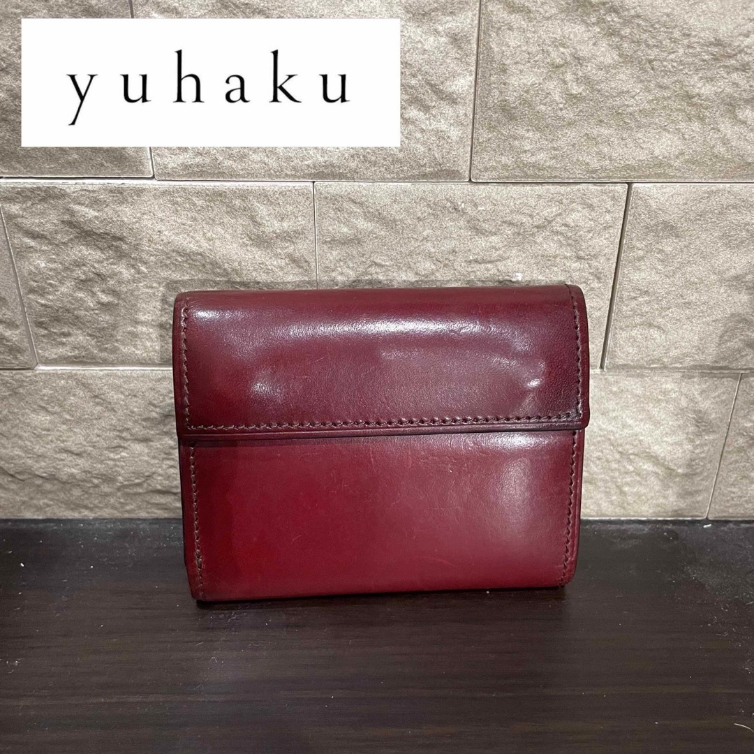 YUHAKU - 再値下げ yuhaku 三つ折りコンパクトウォレット ワイン 財布 ...