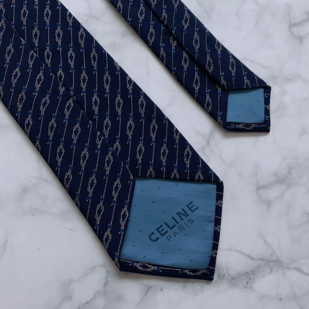 celine - 希少 セリーヌ ネクタイ ハイブランド マカダム柄 青 希少