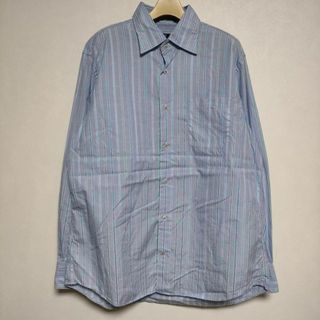 ニジュウサンク(23区)の23区 HOMME ストライプ サイズ50 長袖シャツ ブルー メンズ 23区【中古】3-0814M∞(シャツ)