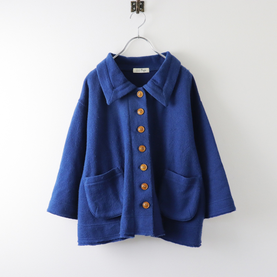 【美品】Cotton House Aya チェック柄　ノーカラーシャツ　Mサイズ