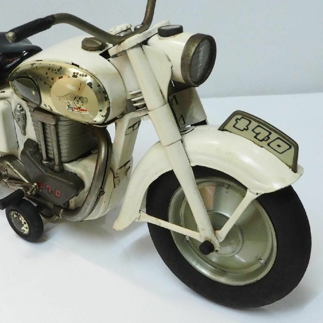 萬代屋【カワサキ メグロ白ホワイト】ブリキ製バイク二輪車オートバイ ...