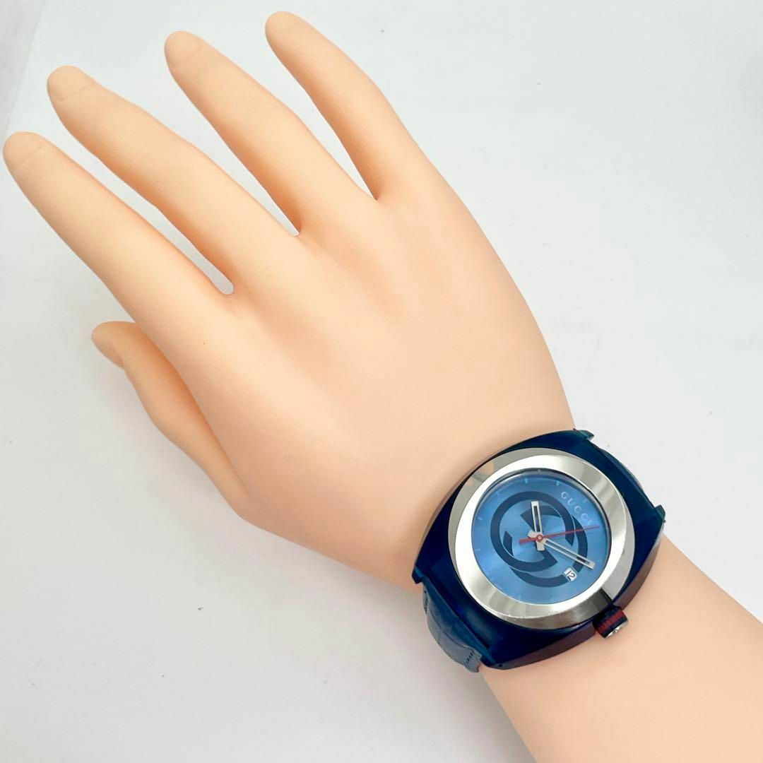 Gucci(グッチ)の571 GUCCI グッチ時計　シンク　メンズ腕時計　ブルー　人気　新品バンド メンズの時計(腕時計(アナログ))の商品写真