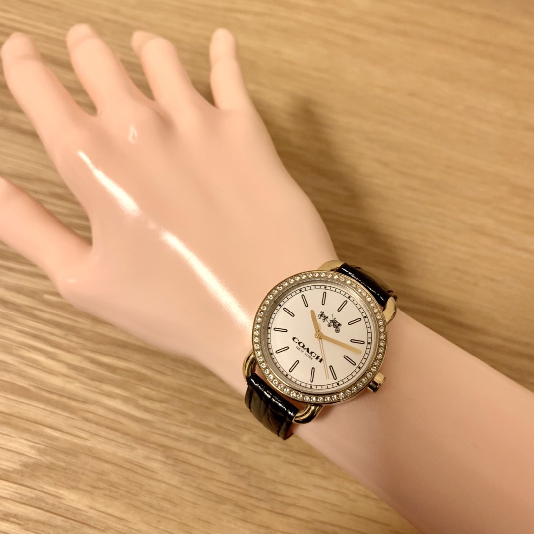 【COACH】コーチ　腕時計　レディース　スワロフスキー　新品ベルト＋新品電池☆