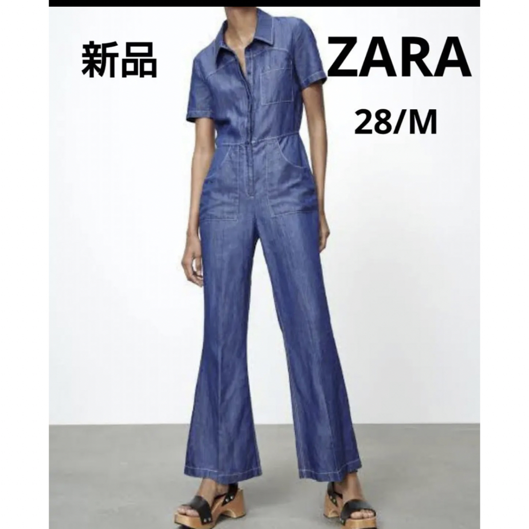 ZARA ジャンプスーツ デニム ブラック M - オールインワン