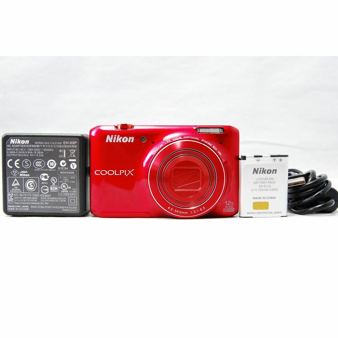 12倍重量Nikon COOLPIX S6400 レッド コンパクトデジタルカメラ