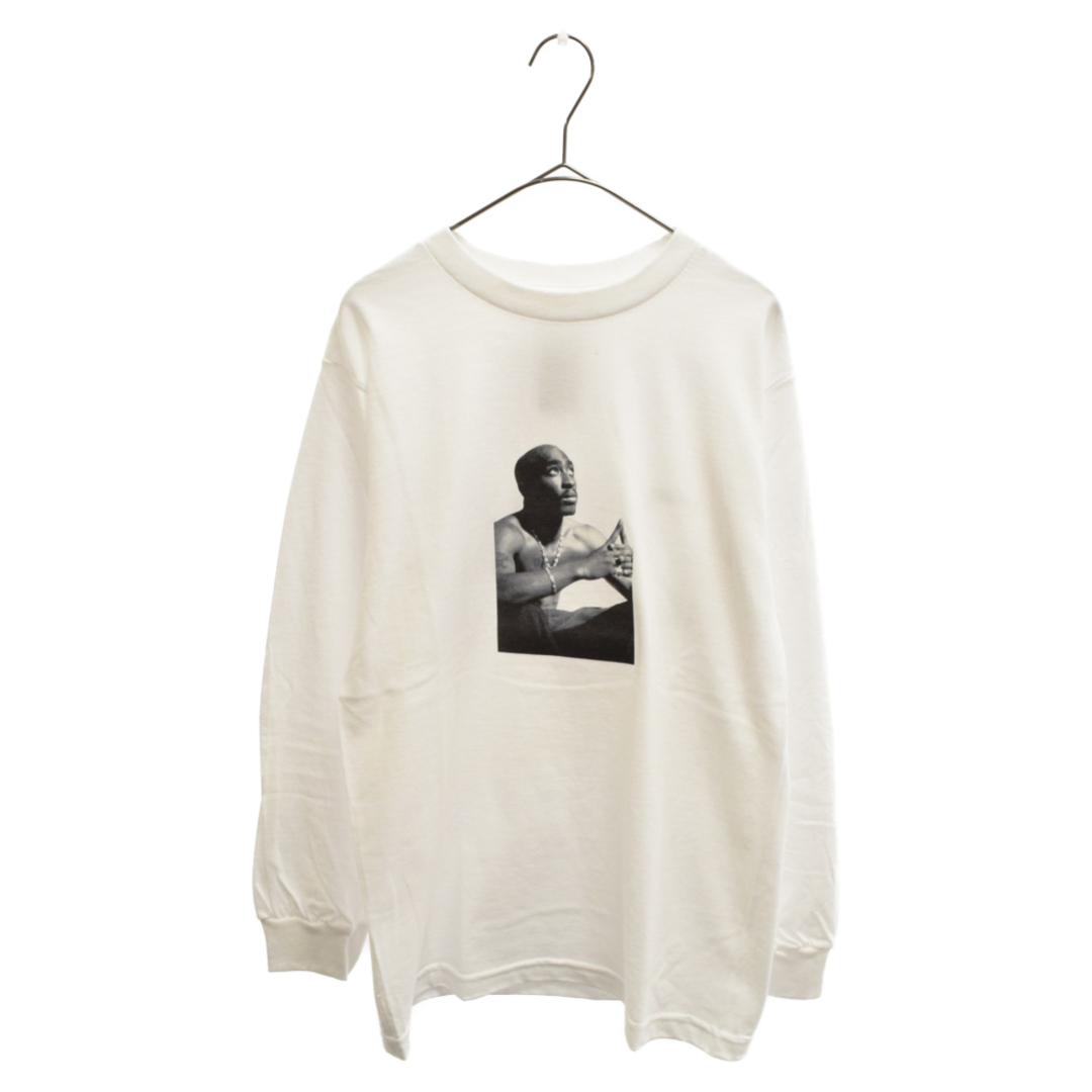 445センチ肩幅WACKO MARIA ワコマリア 23AW TUPAC LONG SLEEVE T-SHIRTトゥーパック フォトロングスリーブTシャツ 2PAC 長袖Tシャツ ホワイト TUPAC-WM-LT01