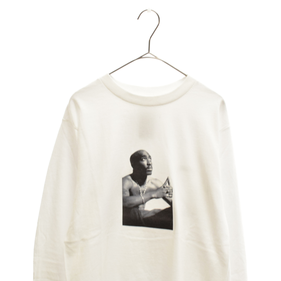 WACKO MARIA(ワコマリア)のWACKO MARIA ワコマリア 23AW TUPAC LONG SLEEVE T-SHIRTトゥーパック フォトロングスリーブTシャツ 2PAC 長袖Tシャツ ホワイト TUPAC-WM-LT01 メンズのトップス(Tシャツ/カットソー(七分/長袖))の商品写真