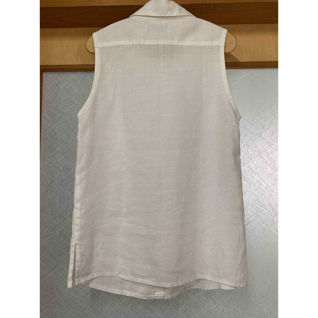 SABUROKU(サブロク)のSABUROKU　襟付きノースリーブシャツ(麻)　M レディースのトップス(シャツ/ブラウス(半袖/袖なし))の商品写真