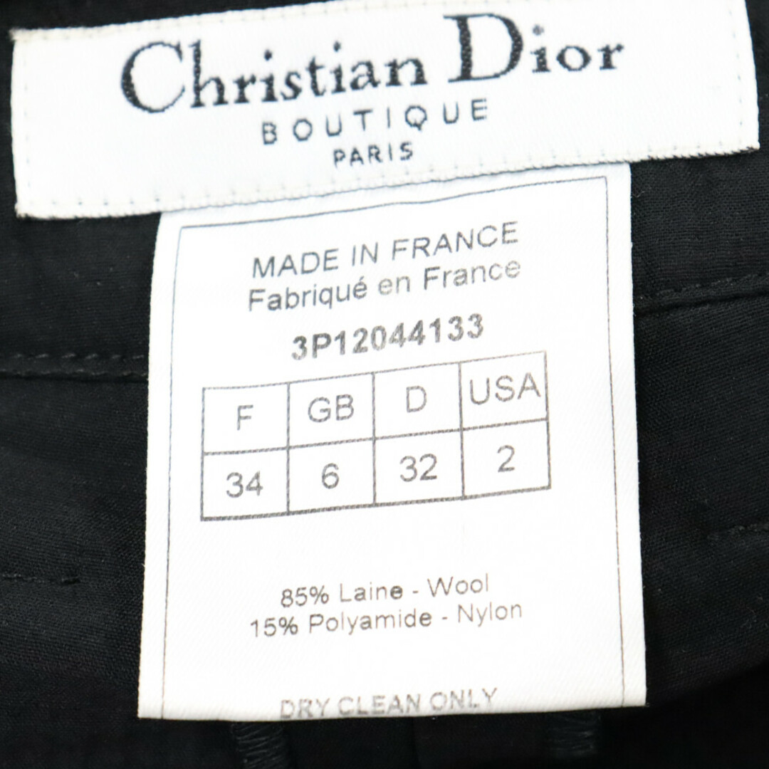 Christian Dior(クリスチャンディオール)のChristian Dior クリスチャンディオール BOUTIQUE ブティック ウールナイロン混裾ジップロングパンツ ブラック レディース レディースのパンツ(カジュアルパンツ)の商品写真