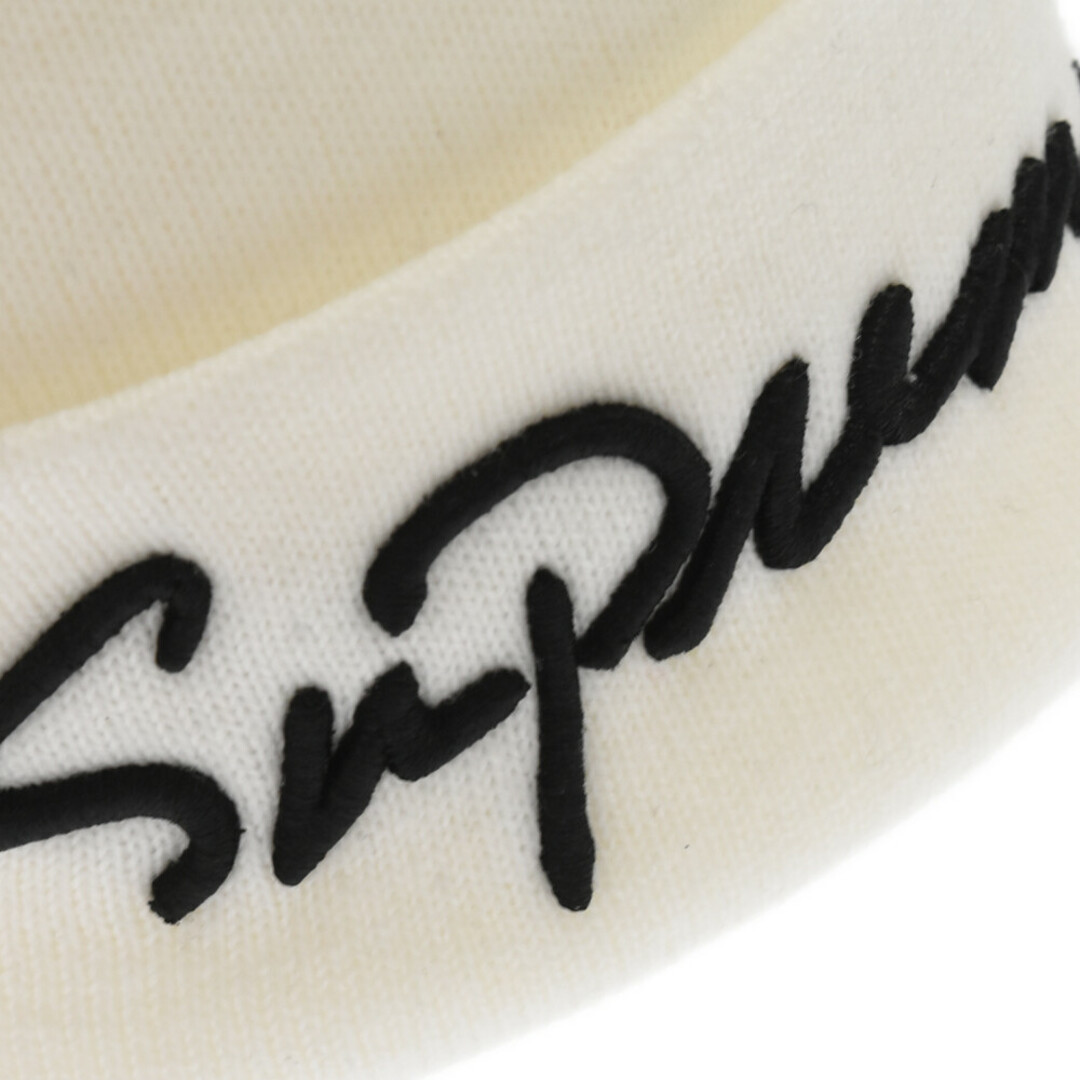 SUPREME シュプリーム 18AW Classic Script Beanie クラシック スクリプトロゴ ビーニー ホワイトニットキャップ ホワイト