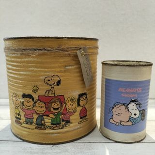 スヌーピー(SNOOPY)のSNOOPY　リメイク缶　2個セット　小物入れ　リメイク鉢　Handmade ①(プランター)