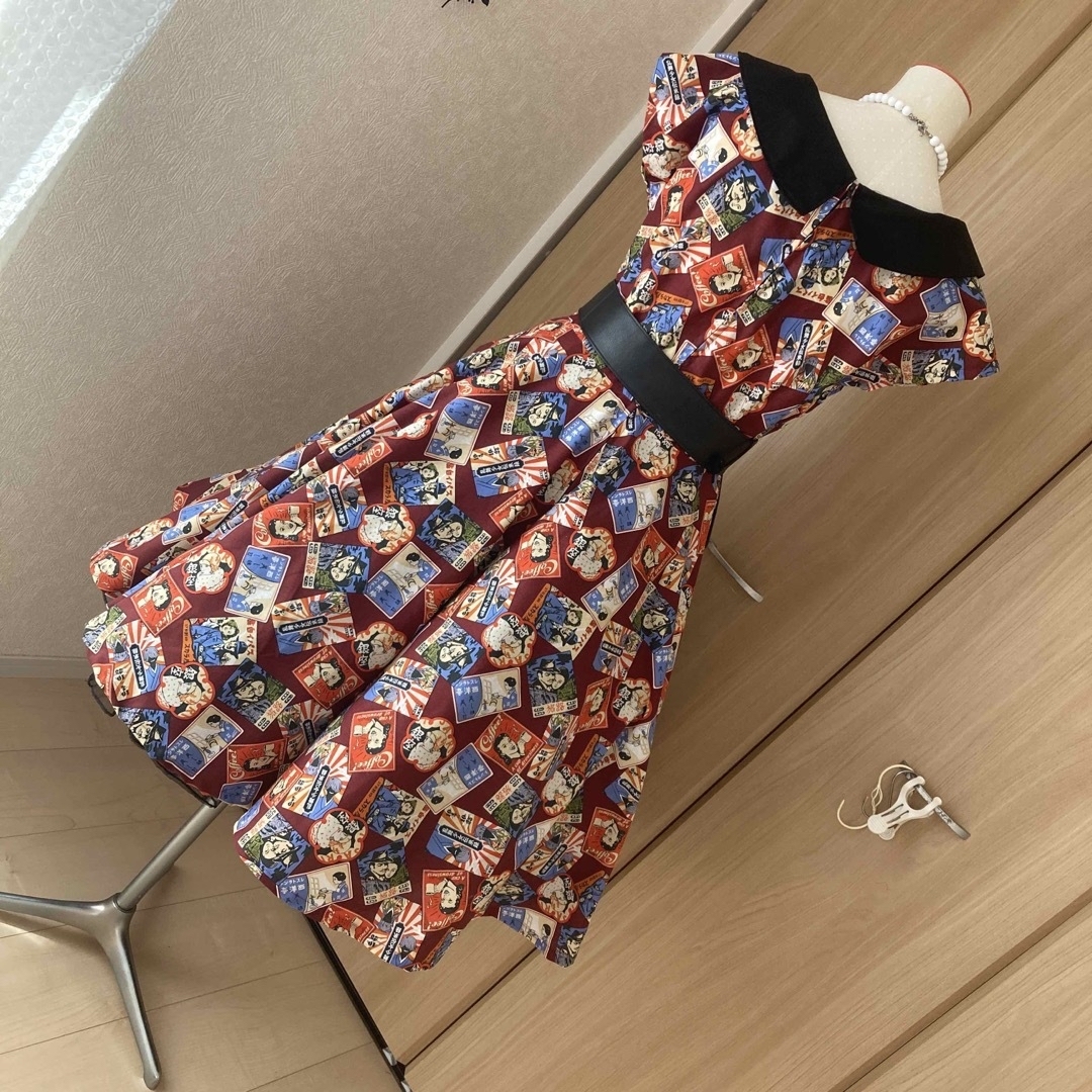 昭和レトロワンピースMサイズ☆ハンドメイド製 気負わ 昭和レトロワンピースMサイズ☆ハンドメイド製 気負わ