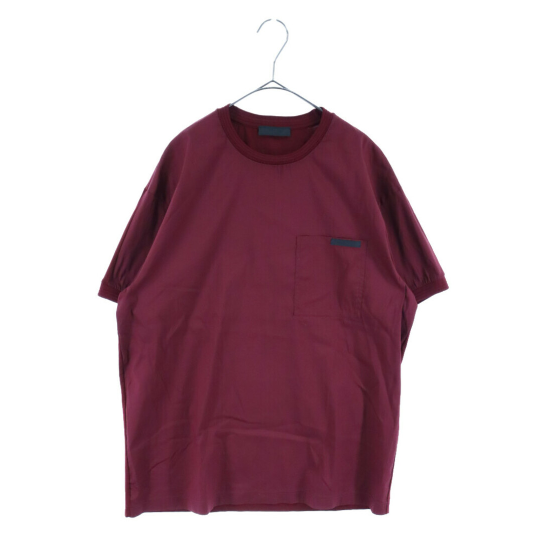 PRADA プラダ COTTON POCKET S/S TEE UJN458 S181 コットン ポケット半袖Tシャツ カットソー ボルドー レッド