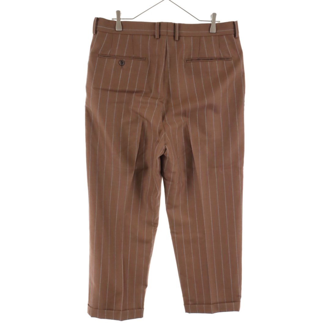 WACKO MARIA ワコマリア 22AW DORMEUIL / STRIPED PLEATED TROUSERS(TYPE-2) ドメール プリーツトラウザー モヘア混 ストライプウールスラックスパンツ ブラウン/グレー 22FW-WMP-TR20