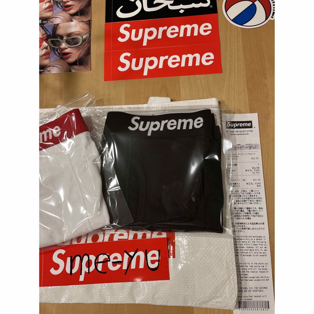 Supreme Hanes Boxer Brief Medium 黒 4枚