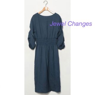 ジュエルチェンジズ(Jewel Changes)の【Jewel Changes】七分袖ワンピース♡ネイビー(ロングワンピース/マキシワンピース)