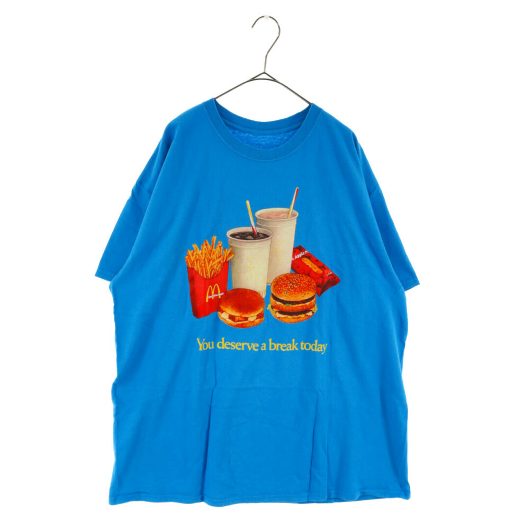 TRAVIS SCOTT トラヴィススコット ×McDonald's Deserve A Break T-Shirt マクドナルド フロントロゴプリント 半袖Tシャツ ブルー CJMD-SS27